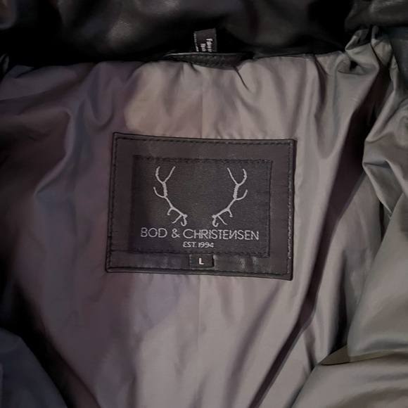 Bod & Christensen Leather Puffer Jacket - Picture 3 of 5